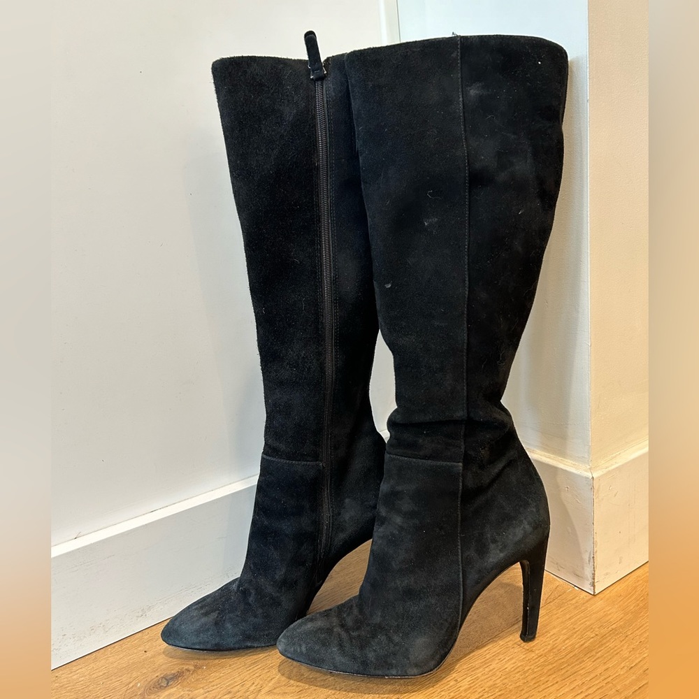 Via Spiga Tall Black Suede Boots - Size 7.5